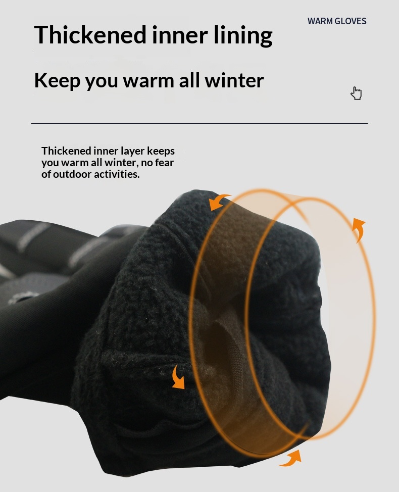 boy Boy Boy With Zipper Design Outdoor Cycling Gloves For Men Winter Women Riding Touchscreen Motorcycle Waterproof Warm_voghion.com