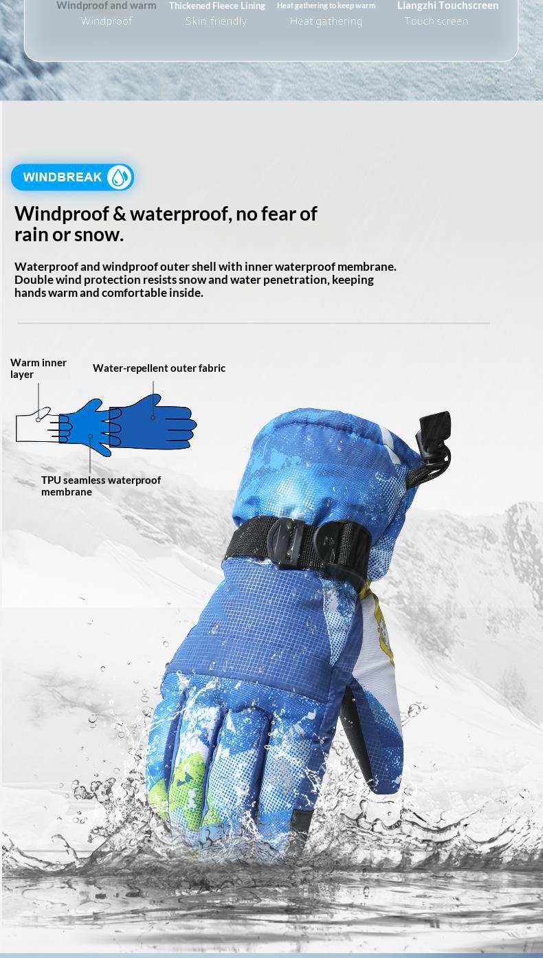 boy Boy Boy Winter Couple Ski Men Outdoor Cycling Waterproof Women Fleece Lined Warm Cold-Proof Five-Finger Touchscreen N07 Gloves_voghion.com