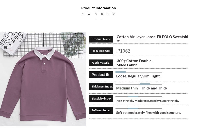 Polo épais haut de gamme Jiufan pour garçon, sweat-shirt homme, couleur unie, coupe ample, décontracté, coton du Xinjiang, manches longues_voghion.com