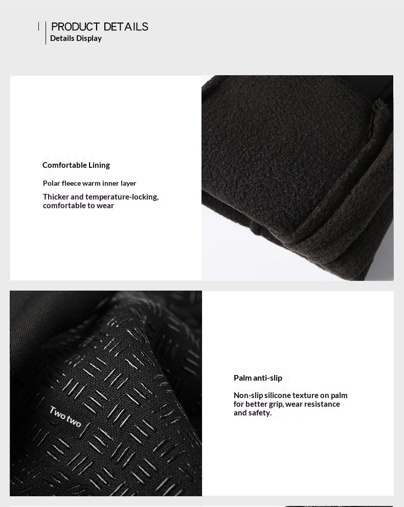 Gants chauffants d'hiver pour homme et femme, doublés polaire, chauds, imperméables au froid et au vent, avec port USB, pour la conduite, le vélo et les activités de plein air. Compatibles avec les écrans tactiles._voghion.com