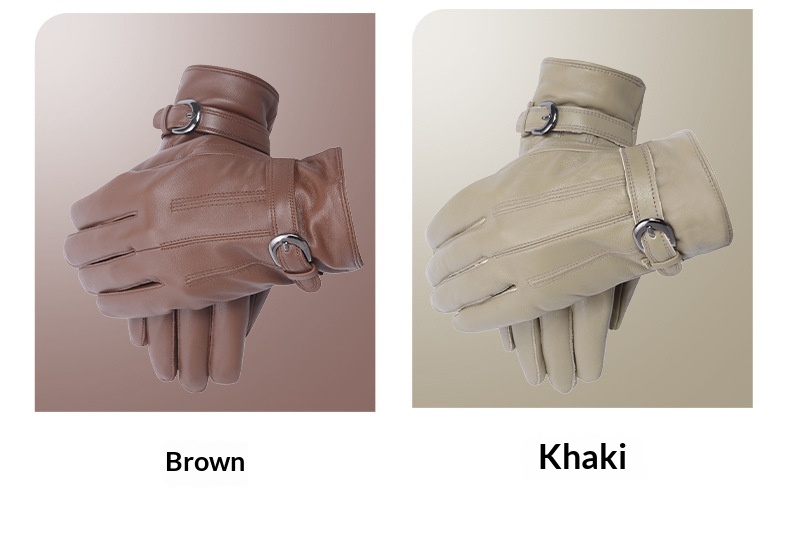 Boy Boy Boy Cross-Border Herren-Reithandschuhe aus echtem Leder, warm, mit Lammfell gefüttert, winddicht und kältebeständig – Hersteller_voghion.com