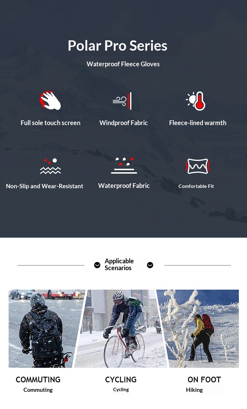 Guanti da sci invernali da uomo Q318 spessi, resistenti al freddo, antiscivolo, idrorepellenti, touchscreen, estesi, caldi_voghion.com