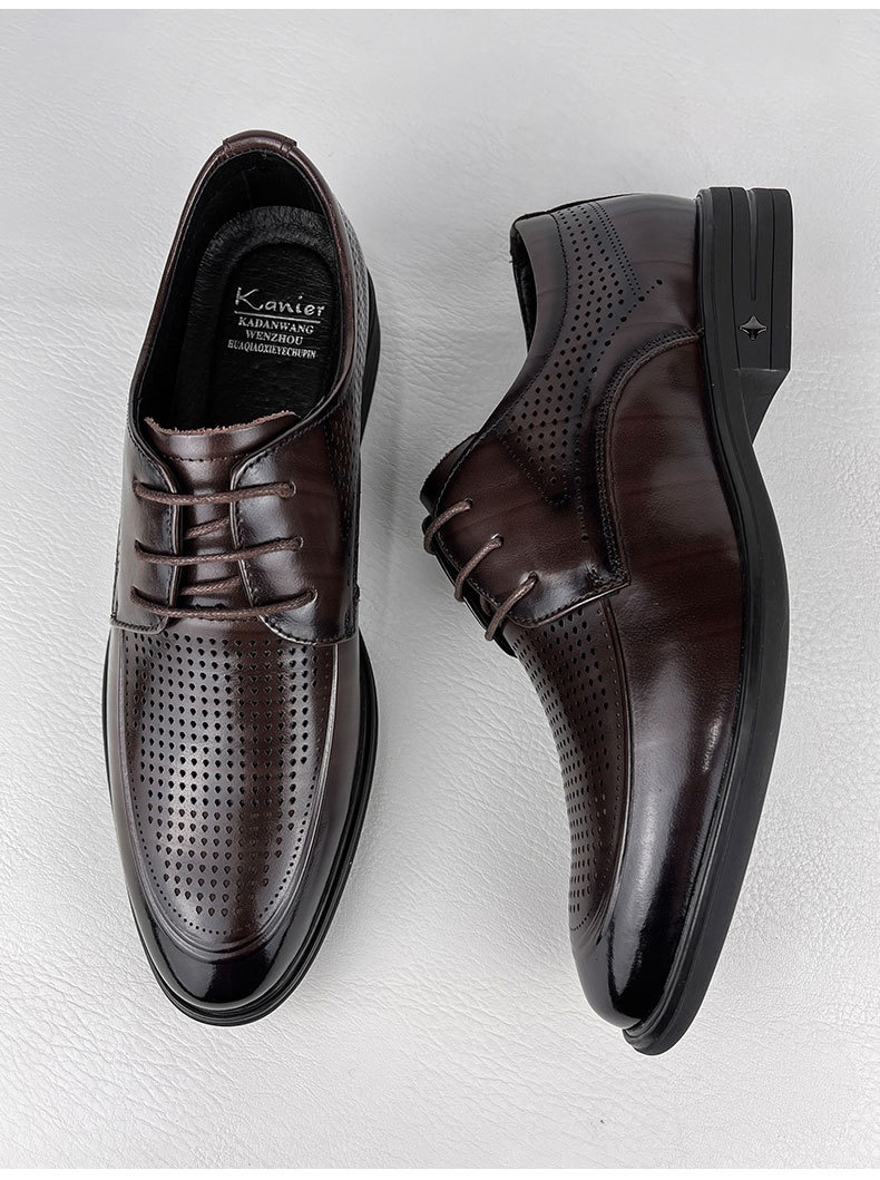 Scarpe derby da uomo Voyage Formal, estive, traspiranti, in rete, da ufficio, in vera pelle, primo strato, in pelle bovina_voghion.com