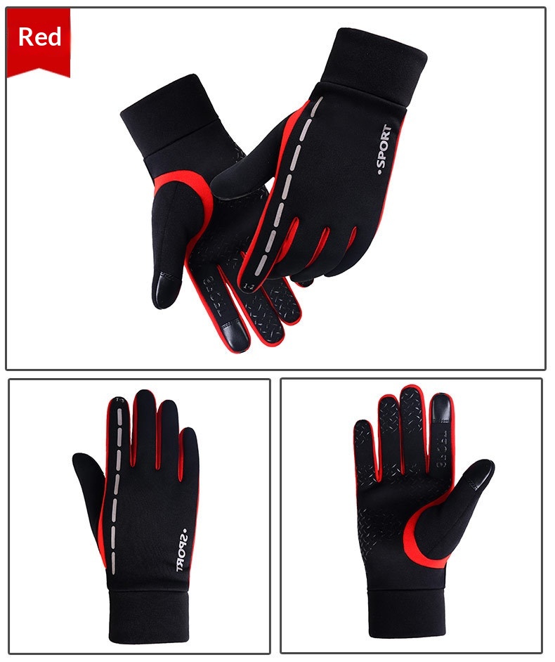 boy Boy Boy Touchscreen Outdoor With Fleece For Men, Running, Windproof, Sports, Cycling, Full Finger, Winter Mountaineering,_voghion.com