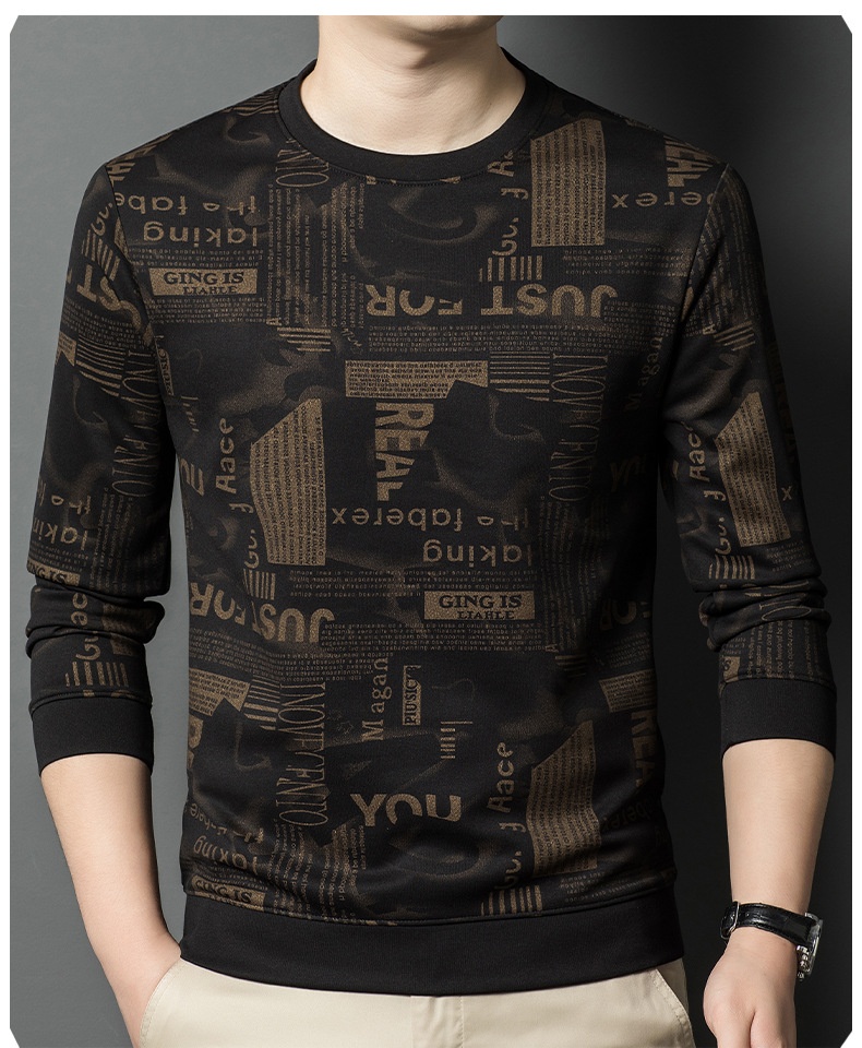 boy Boy Boy 2025 New 300g Men's Crew Neck Sweatshirt Stylish Casual Base Layer For Middle-aged And Young Adults Long Sleeve T-shirt_voghion.com