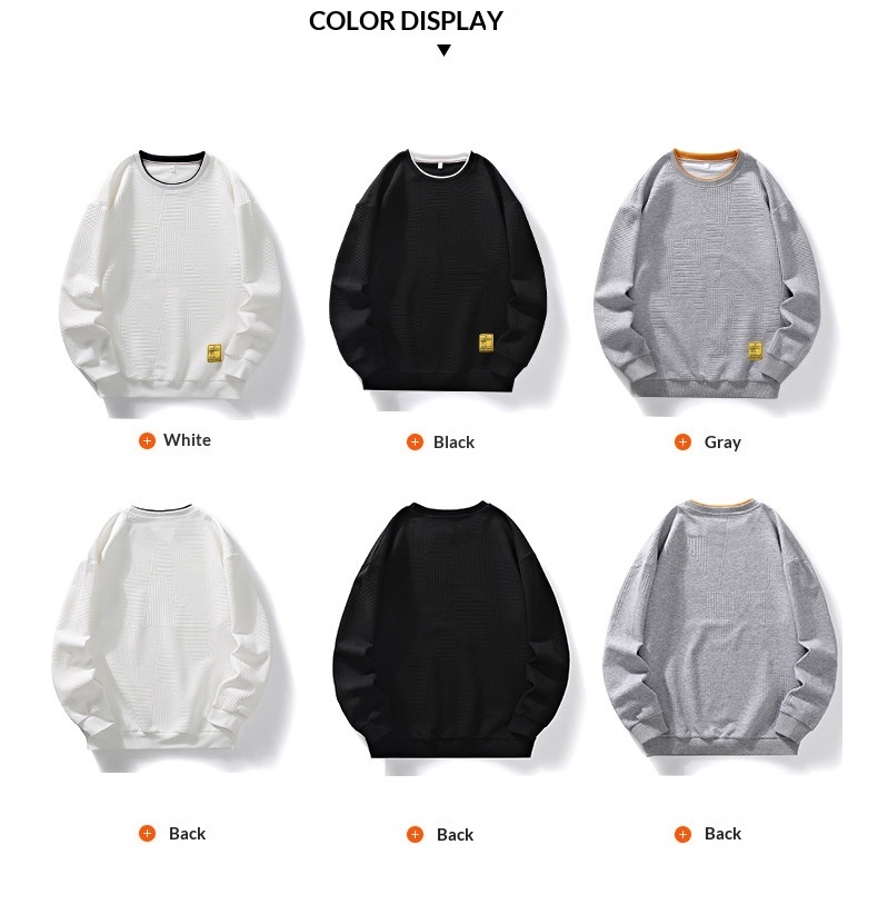 Sweat-shirt décontracté pour homme, collection automne, manches longues, col rond, coupe ajustée, tendance. Disponible en stock._voghion.com