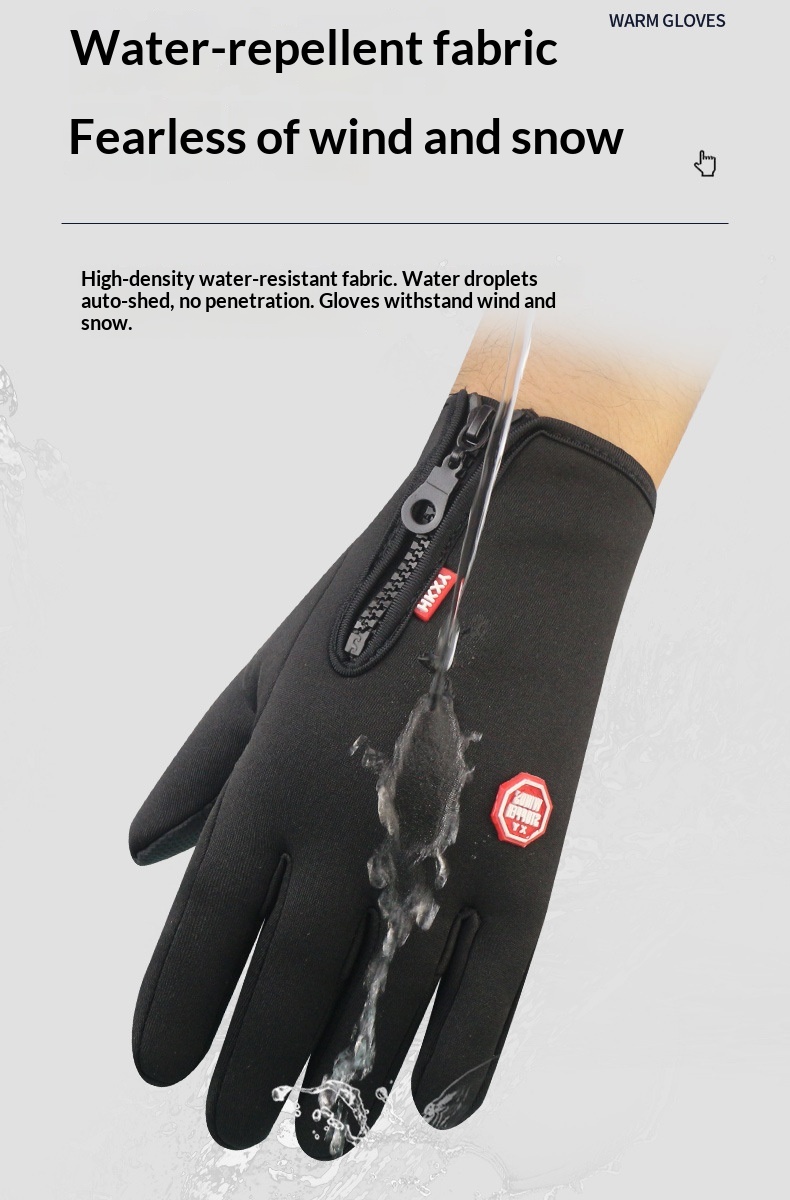 boy Boy Boy With Zipper Design Outdoor Cycling Gloves For Men Winter Women Riding Touchscreen Motorcycle Waterproof Warm_voghion.com