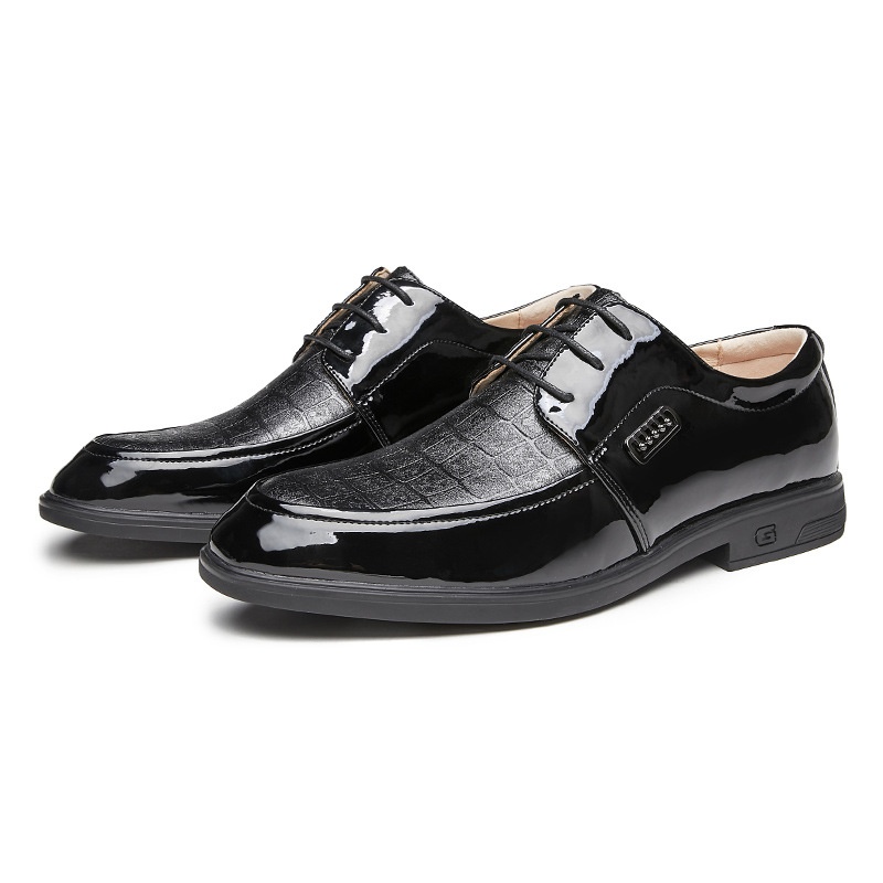 Voyage Printemps Été Nouvelles Affaires Formelles Décontractées Semelle souple Derby britannique à lacets Chaussures de mariage pour hommes en cuir_voghion.com