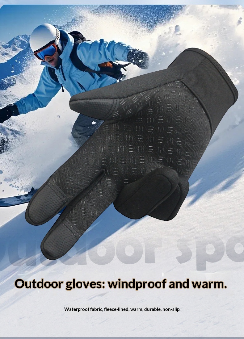boy Boy Boy With Zipper Design Outdoor Cycling Gloves For Men Winter Women Riding Touchscreen Motorcycle Waterproof Warm_voghion.com