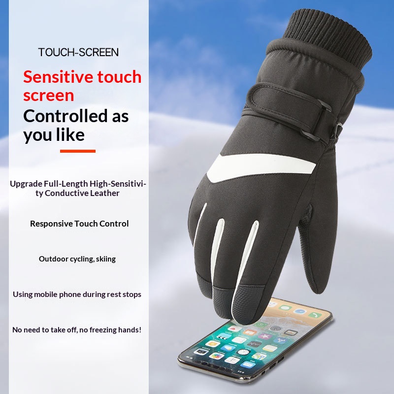 boy Boy Boy Winter Ski Gloves For Women, Warm, Fleece-Lined, Thickened, Waterproof, Touchscreen, Windproof, Mountaineering,_voghion.com