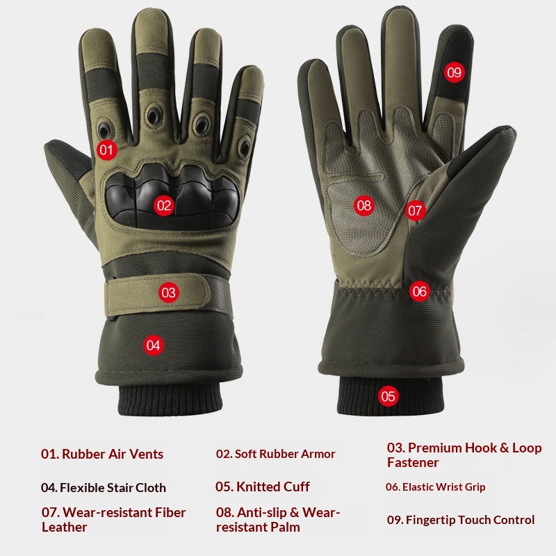 Guanti da sci tattici antifreddo per uomo, da uomo, per allenamento all'aperto, alpinismo, equitazione, antiscivolo, resistenti all'usura, per motociclisti_voghion.com