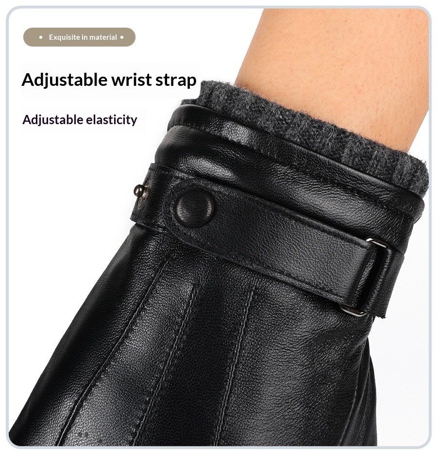 Guanti da uomo caldi in pelle con fodera in pile, spessi, touchscreen, per equitazione all'aperto, antivento, antiscivolo, per guida invernale_voghion.com