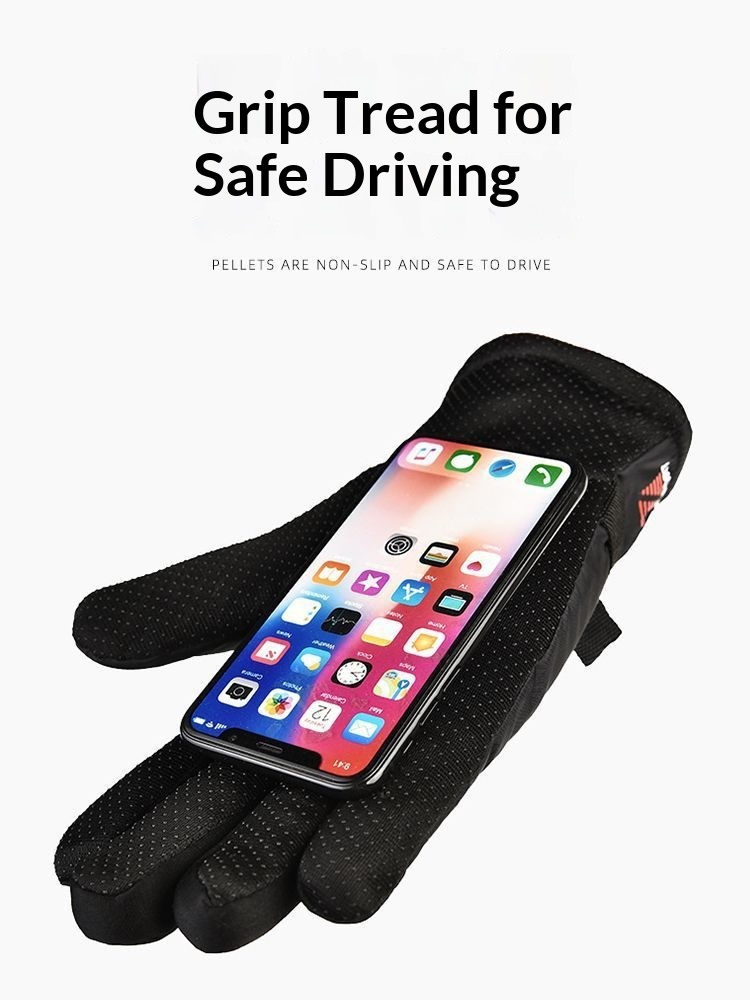 Jungen-Winterhandschuhe, warm, fleecegefüttert, dick, winddicht, rutschfest, für Herren, geeignet für E-Bike, Motorrad, Outdoor-Aktivitäten und Skifahren_voghion.com