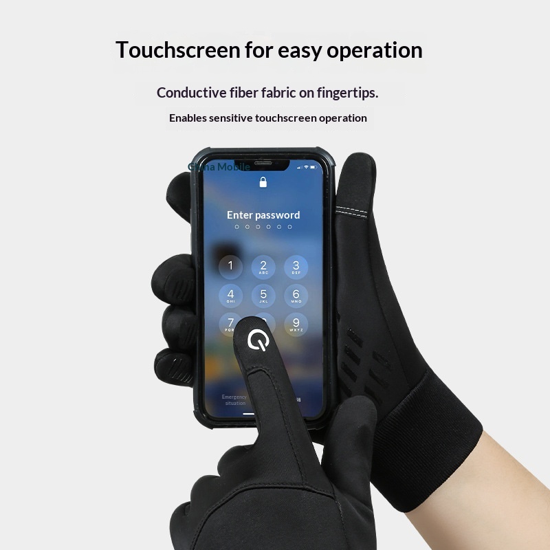 boy Boy Boy Touchscreen Gloves For Men Winter Fleece-Lined Cotton Waterproof Outdoor Non-Slip Sports Cycling Windproof_voghion.com