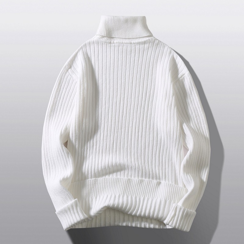 boy Boy Boy Boy Autumn Winter Main Promotion High Volume Men's Turtleneck Pullover Button Flower Casual Knitted Sweater Base Layer In_voghion.com