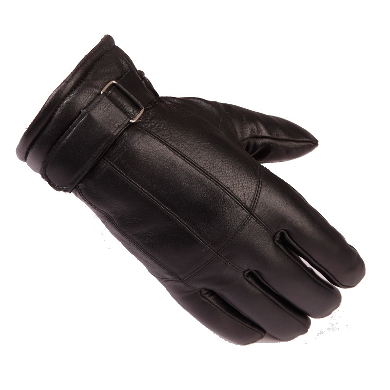 Guanti da moto invernali caldi da uomo, in pelle, spessi, in lana, antivento, in cotone freddo_voghion.com