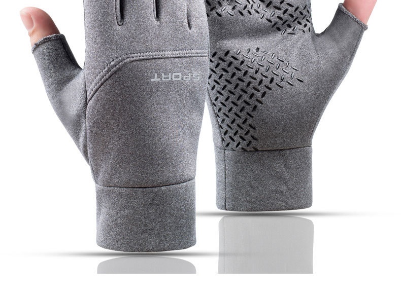 Jungen Winter Warme, rutschfeste Zwei-Finger-Profi-Handschuhe für Angeln, Radfahren, Lieferfahrer und Autofahren Herren_voghion.com