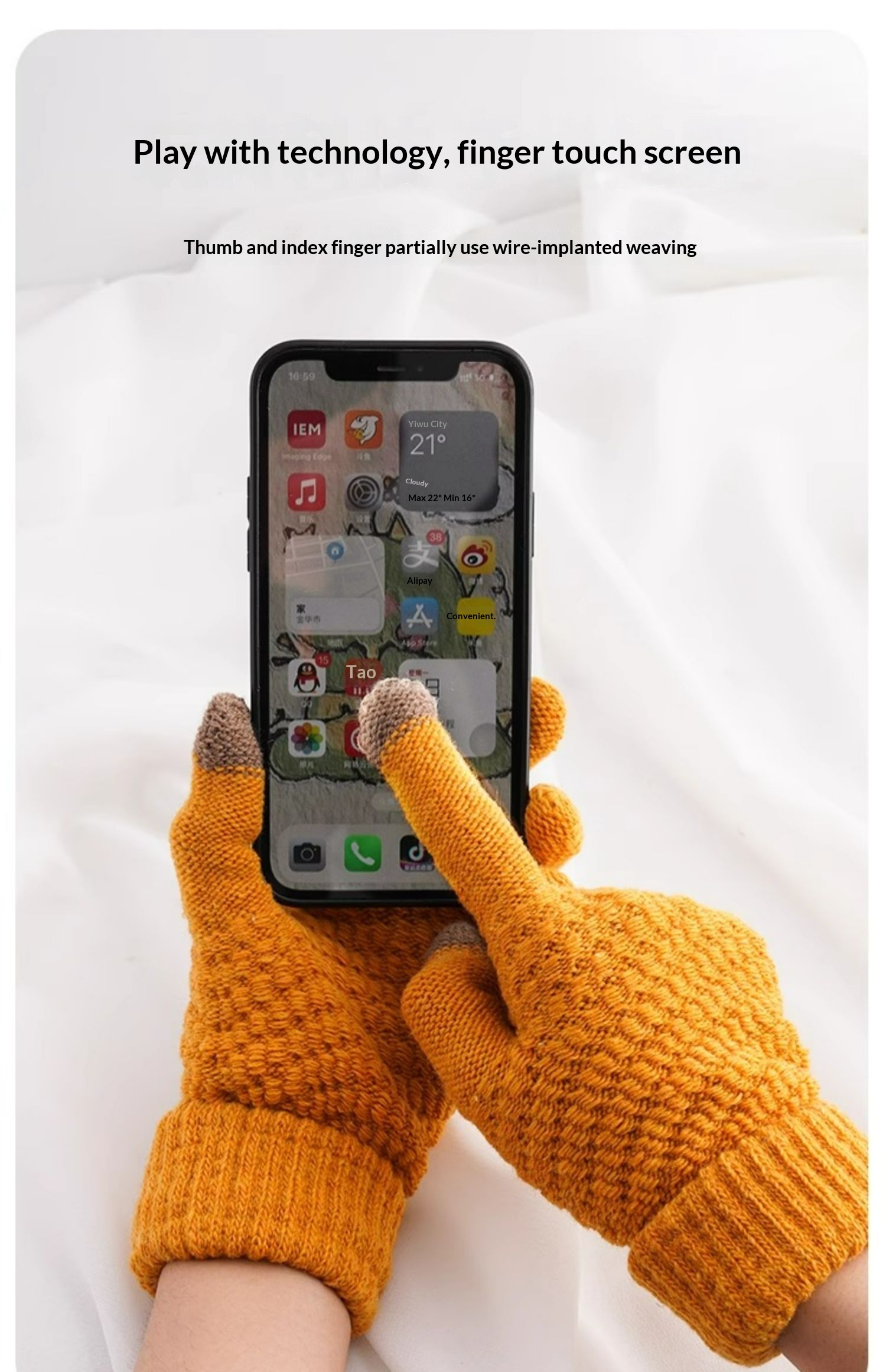 boy Boy Boy New Touchscreen For Men Women, Autumn And Winter, Fleece-Lined, Thickened, Warm, Cold-Proof, Outdoor Cycling Knitted_voghion.com