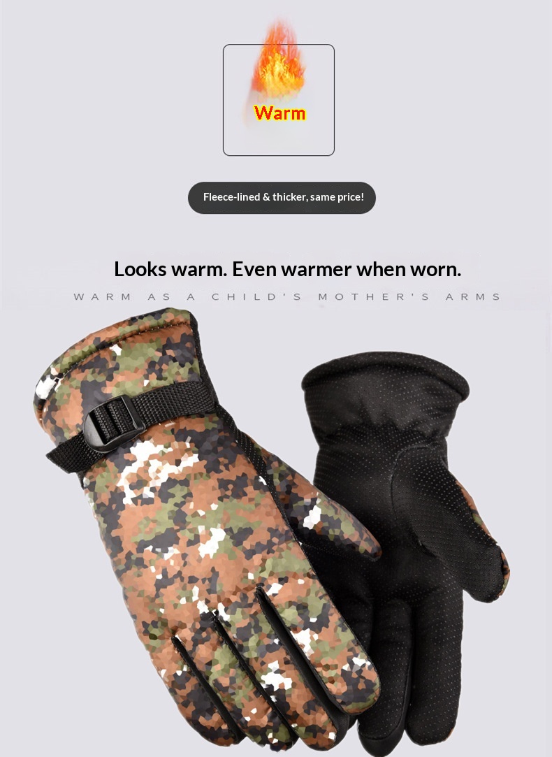 Guanti da sci da uomo Boy Boy con pile, cotone, caldi, per studenti, ciclismo, antifreddo, moto, vendita all'ingrosso invernale, commercio estero,_voghion.com