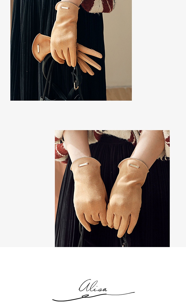 boy Boy Boy Warm For Women Cute Suede Windproof Driving Gloves Autumn Winter Fleece Lined Cycling Fingerless Touchscreen Men_voghion.com