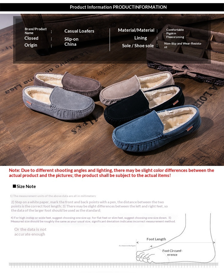 Voyage 501-3 Winter Heren Loafers Katoenen Driving Lage Mid-mouth Instappers Fleecegevoerde Warme Platte Casual Leren Schoenen_voghion.com