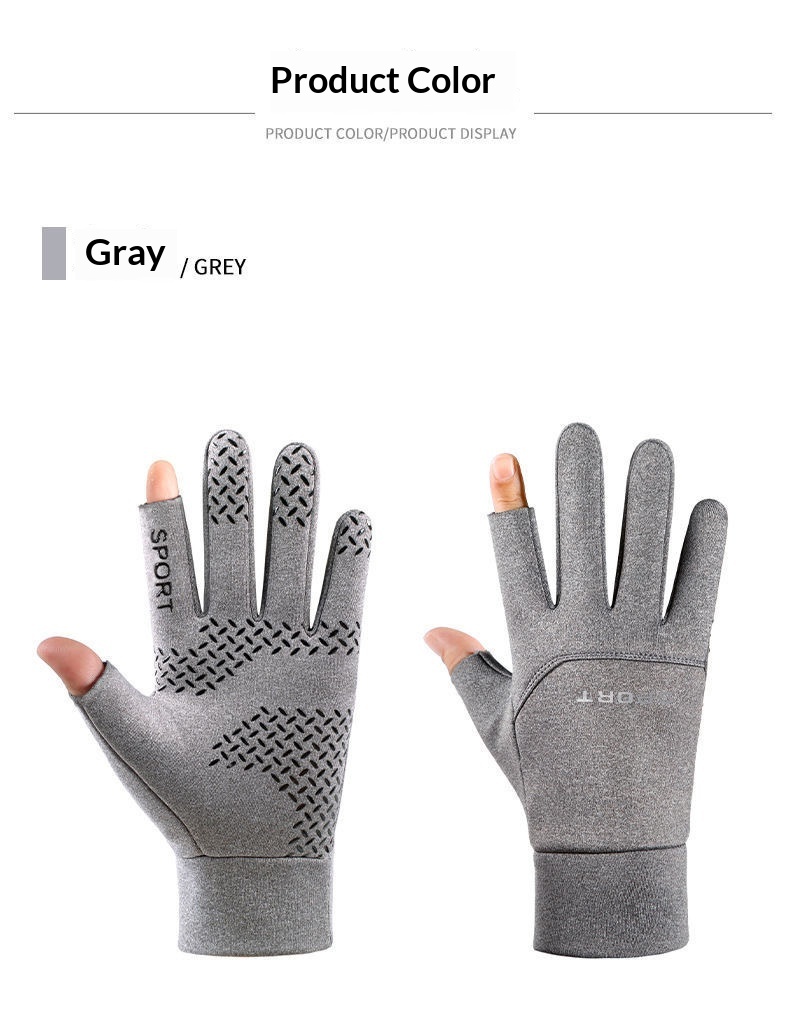 boy Boy Boy Warm Fleece-Lined New Autumn Winter Outdoor Sports For Men And Women Cycling Hiking Waterproof Cold-Proof Gloves_voghion.com