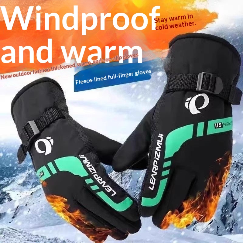 Jungen-Winterhandschuhe, warm, fleecegefüttert, dick, winddicht, rutschfest, für Herren, geeignet für E-Bike, Motorrad, Outdoor-Aktivitäten und Skifahren_voghion.com