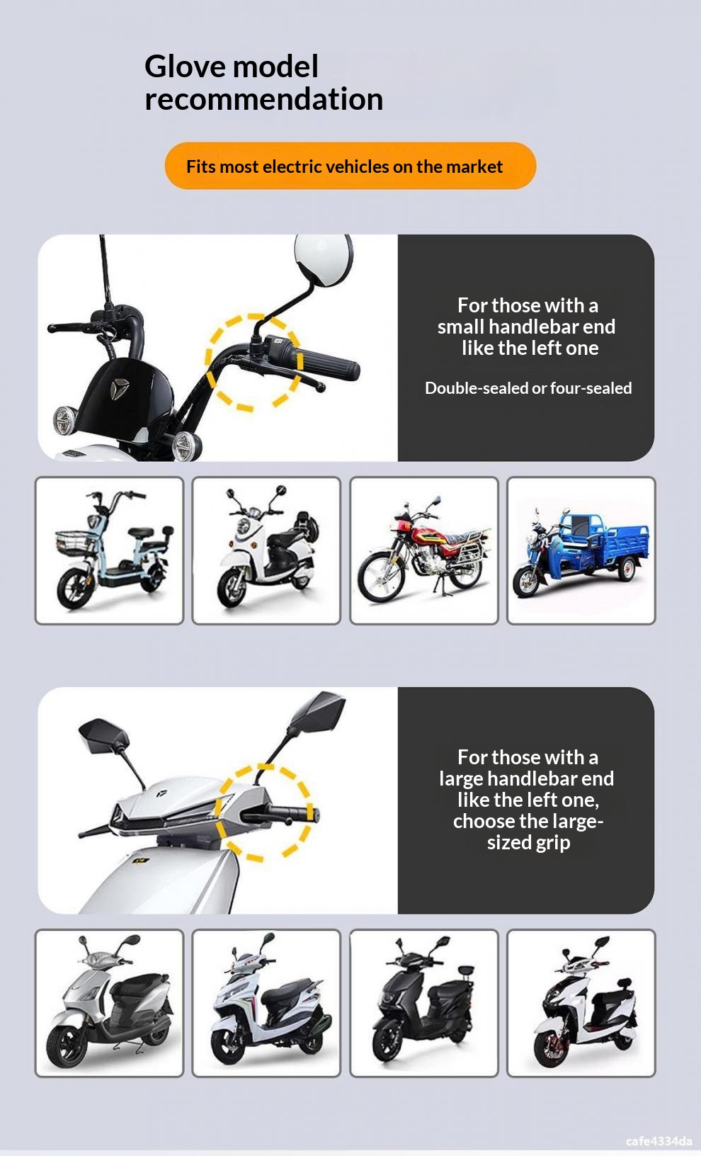 Gants de guidon d'hiver chauds et coupe-vent en coton épais pour motos électriques, pour hommes et femmes._voghion.com