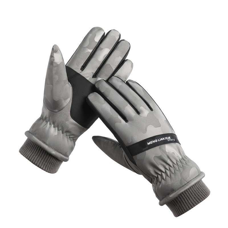 Boy Boy Herren-Baumwollhandschuhe, dick gefüttert mit Fleece, warm, winddicht, kältebeständig, Touchscreen-kompatibel, zum Reiten_voghion.com