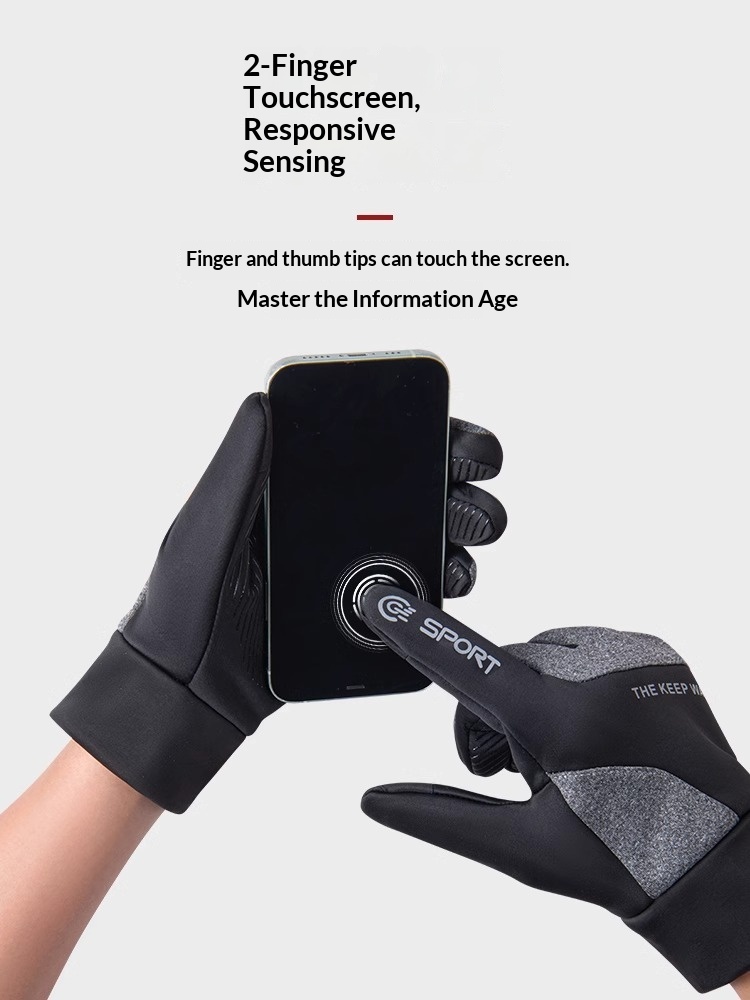 boy Boy Boy Winter For Men And Women 2025 New Fleece-Lined Thickened Cycling Electric Bike Cold-Proof Windproof Cotton Gloves_voghion.com