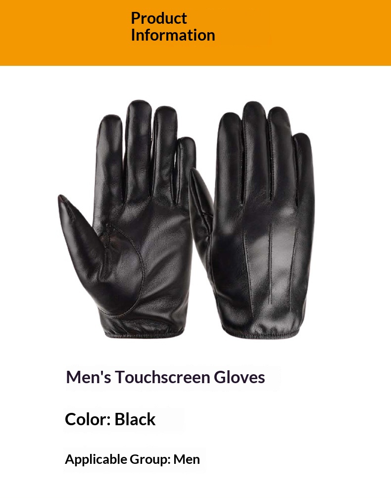 Neue Herren-Winterhandschuhe aus PU-Leder, gefüttert mit Fleece, dick und warm, für Autofahren, Radfahren und Fitness mit Touchscreen-Funktion_voghion.com