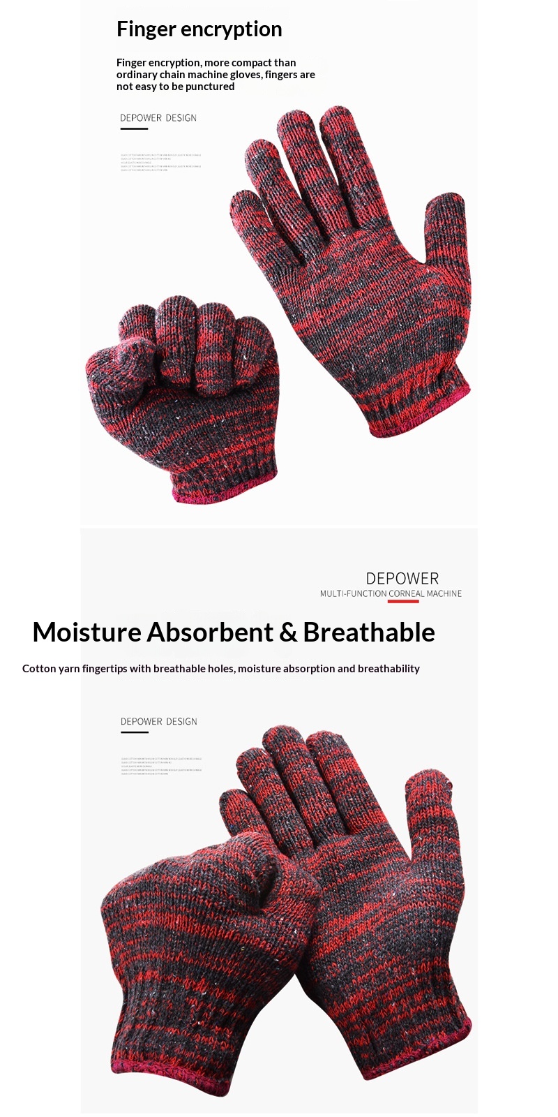 Guanti da lavoro in filato di cotone per uomo, taglia unica, resistenti e spessi, all'ingrosso, invernali_voghion.com