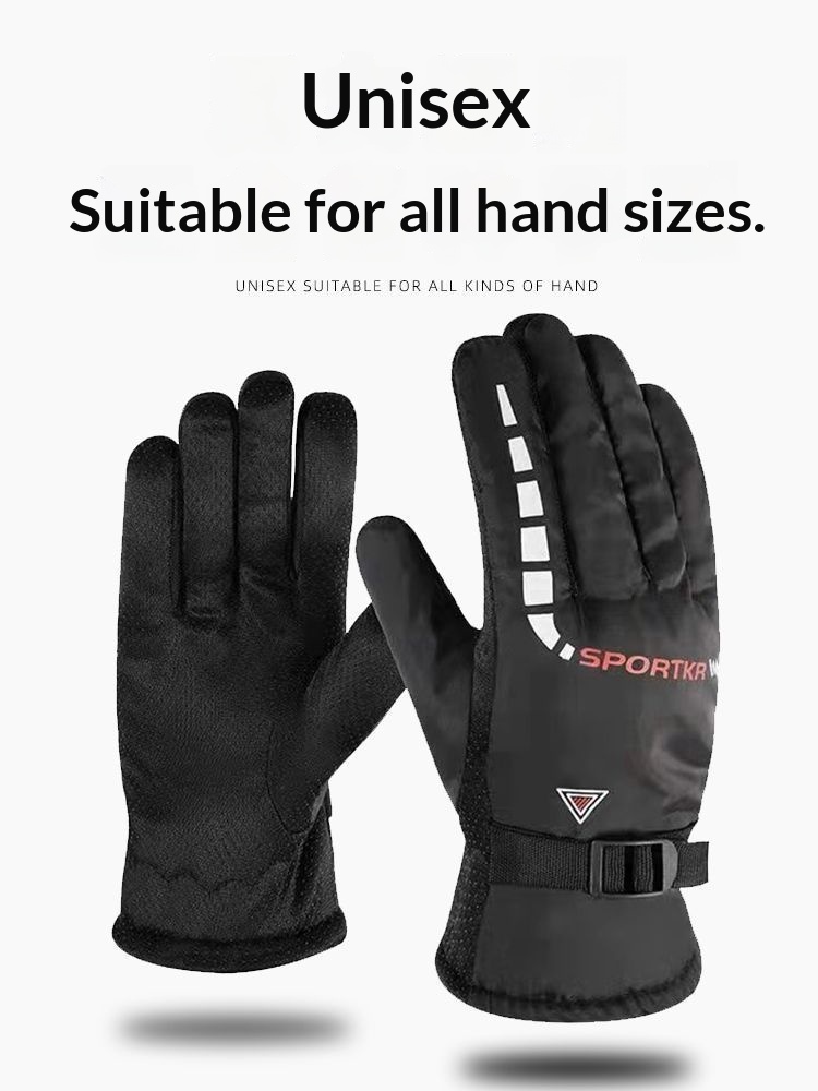 Jungen-Winterhandschuhe, warm, fleecegefüttert, dick, winddicht, rutschfest, für Herren, geeignet für E-Bike, Motorrad, Outdoor-Aktivitäten und Skifahren_voghion.com