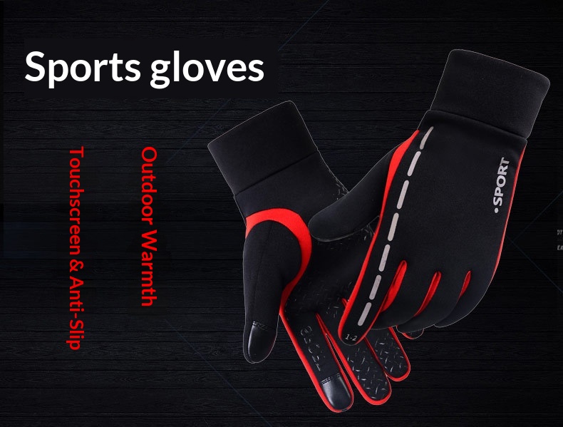 boy Boy Boy Touchscreen Outdoor With Fleece For Men, Running, Windproof, Sports, Cycling, Full Finger, Winter Mountaineering,_voghion.com