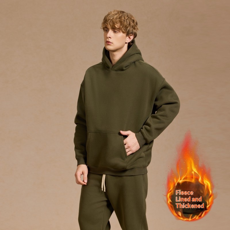 Chłopiec Chłopiec Jesień Zima Nowy Luźny Polar 350G Męska Oversize Gruba Bluza Z Kapturem Modna Marka Męska Bluza_voghion.com