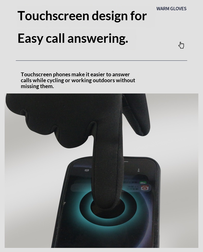 boy Boy Boy With Zipper Design Outdoor Cycling Gloves For Men Winter Women Riding Touchscreen Motorcycle Waterproof Warm_voghion.com