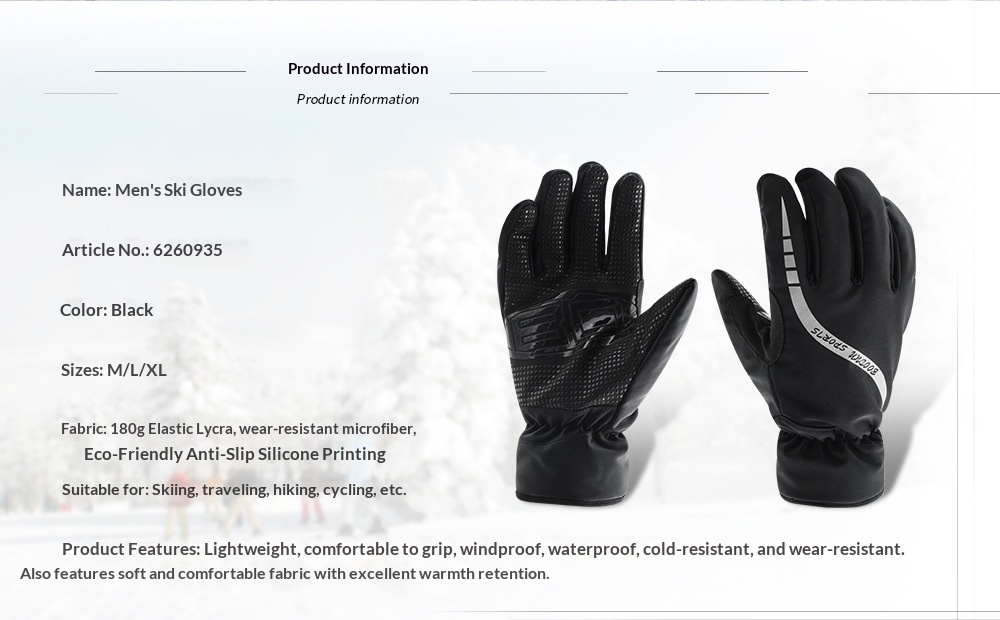 boy Boy Boy Winter 0935 Men's Motorcycle Fleece Lined Thickened Warm Cold-Resistant Water-Repellent Ski Gloves_voghion.com