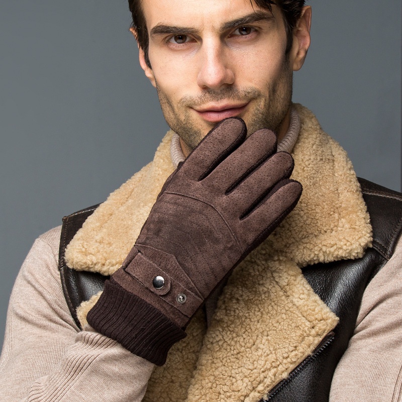 Guanti da motociclista invernali da uomo in vera pelle di maiale, resistenti al freddo, con touchscreen, foderati in pile spesso e caldi_voghion.com