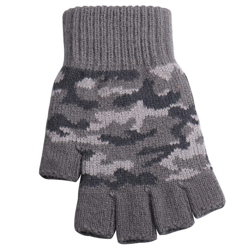 Neue Camouflage-Halbfingerhandschuhe für Herren, Winterhandschuhe für Damen, Büro und Studenten, kältebeständige Touchscreen-Handschuhe für den Außenbereich_voghion.com