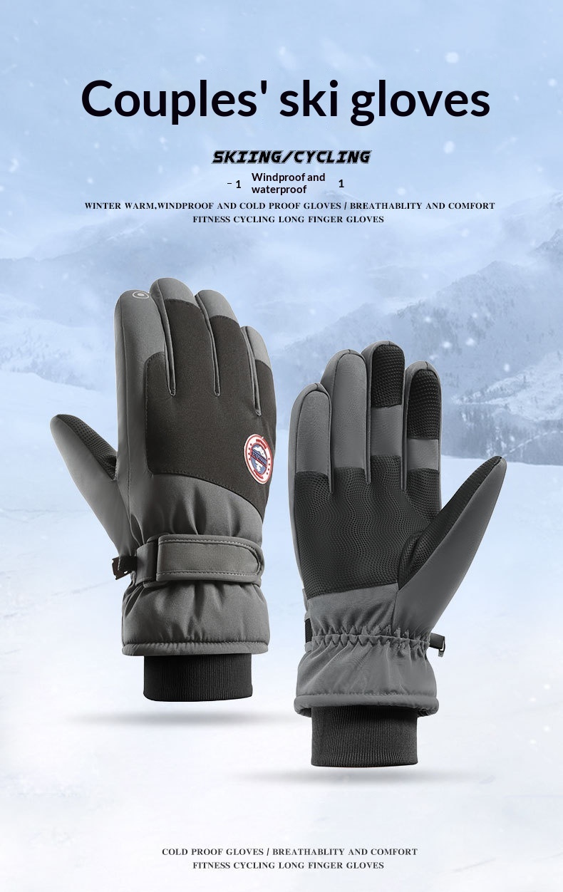 boy Boy Boy Ski Winter Warmth Cold Protection Thickened Anti-Slip Splash-Proof Outdoor Mountaineering Cycling Touchscreen Thermal_voghion.com