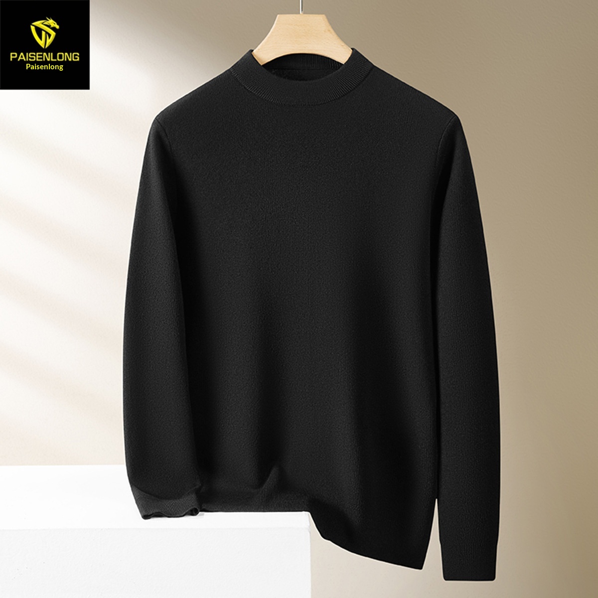 boy Boy Boy Boy Boy Parson Dragon Autumn Winter Round Neck Pullover Thickened Warm Versatile Men's Wool Sweater Slim Fit Base Layer_voghion.com