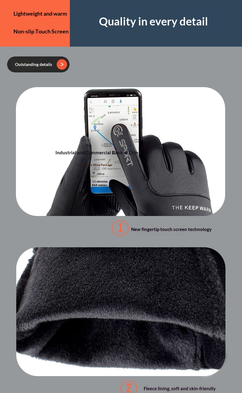 boy Boy Boy Winter Warm Gloves For Men Outdoor Cycling Fleece Lined Thickened Windproof Waterproof Sports Skiing Touchscreen Women_voghion.com