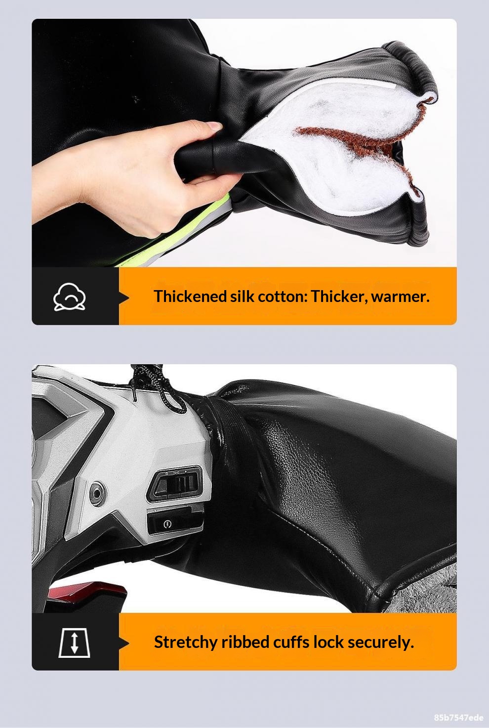 Gants de guidon d'hiver chauds et coupe-vent en coton épais pour motos électriques, pour hommes et femmes._voghion.com