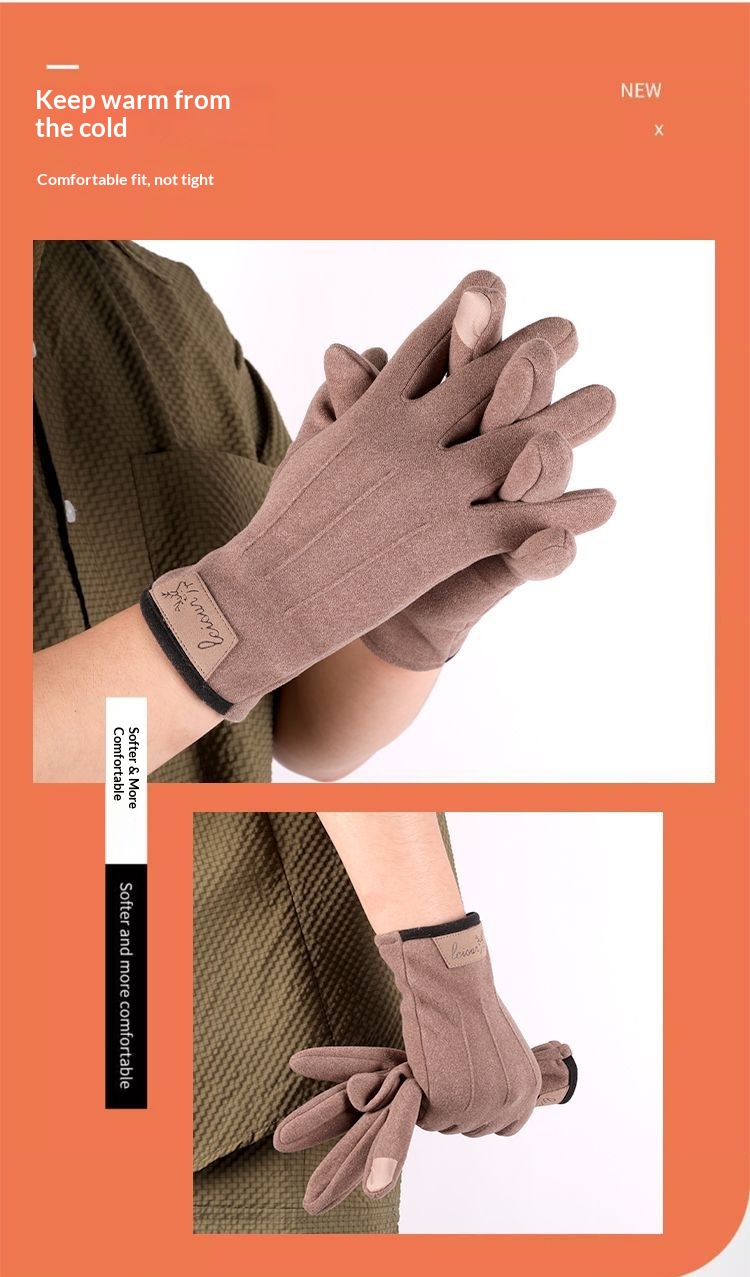 Herrenhandschuhe aus Thermofleece, warm, winddicht, Touchscreen-geeignet, kältebeständig, ideal zum Autofahren, Radfahren, für Herbst und Winter, geeignet für Angler und E-Bikes_voghion.com