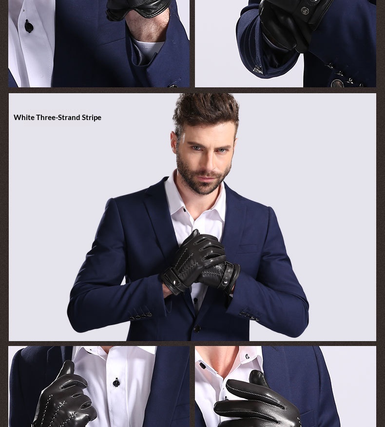 boy Boy Boy First Layer Sheepskin Warm Black In Stock Wool Lining Fingerless Solid Color Cross-Border Exclusive Adult Gloves_voghion.com