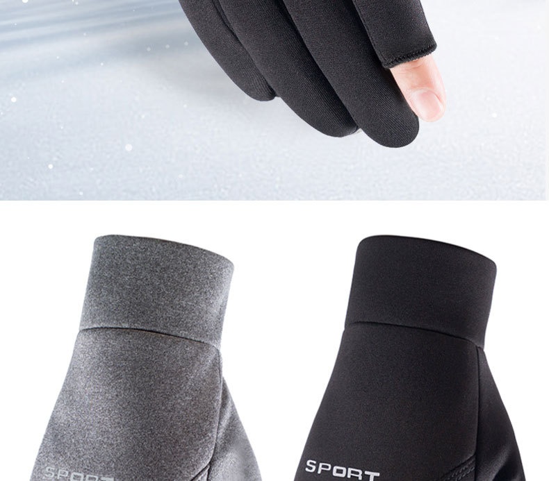 Jungen Winter Warme, rutschfeste Zwei-Finger-Profi-Handschuhe für Angeln, Radfahren, Lieferfahrer und Autofahren Herren_voghion.com