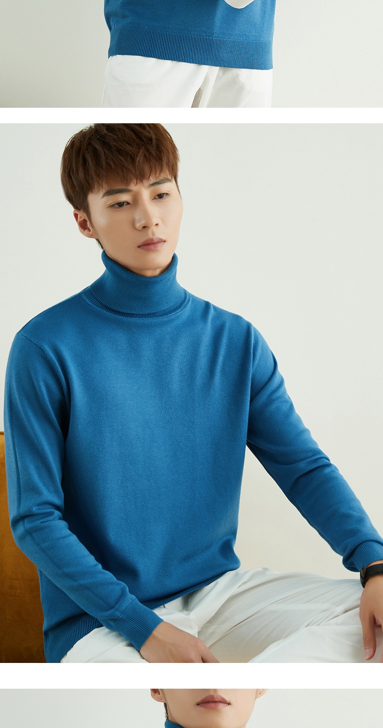 ragazzo Ragazzo Ragazzo Ragazzo 2025 Autunno Inverno Nuovo Uomo Dolcevita Spesso Casual Tinta Unita Maglia Base Maglione Largo Maglione_voghion.com