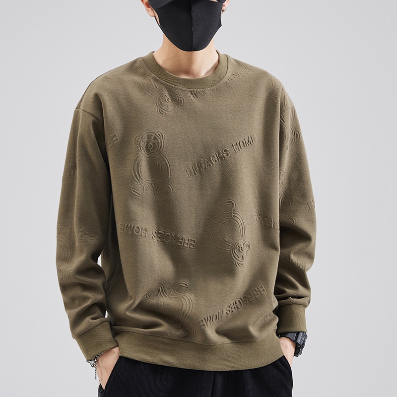 Garçon Garçon Shanggu Fashion 2025 Tenue Homme Col Rond Manches Longues Hiver Nouveau Sweat-shirt à Capuche Épais Haut Tendance_voghion.com