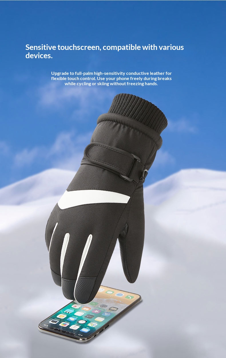 Guanti da sci invernali Boy Boy per donna, caldi, foderati in pile, spessi, impermeabili, touchscreen, antivento, alpinismo,_voghion.com