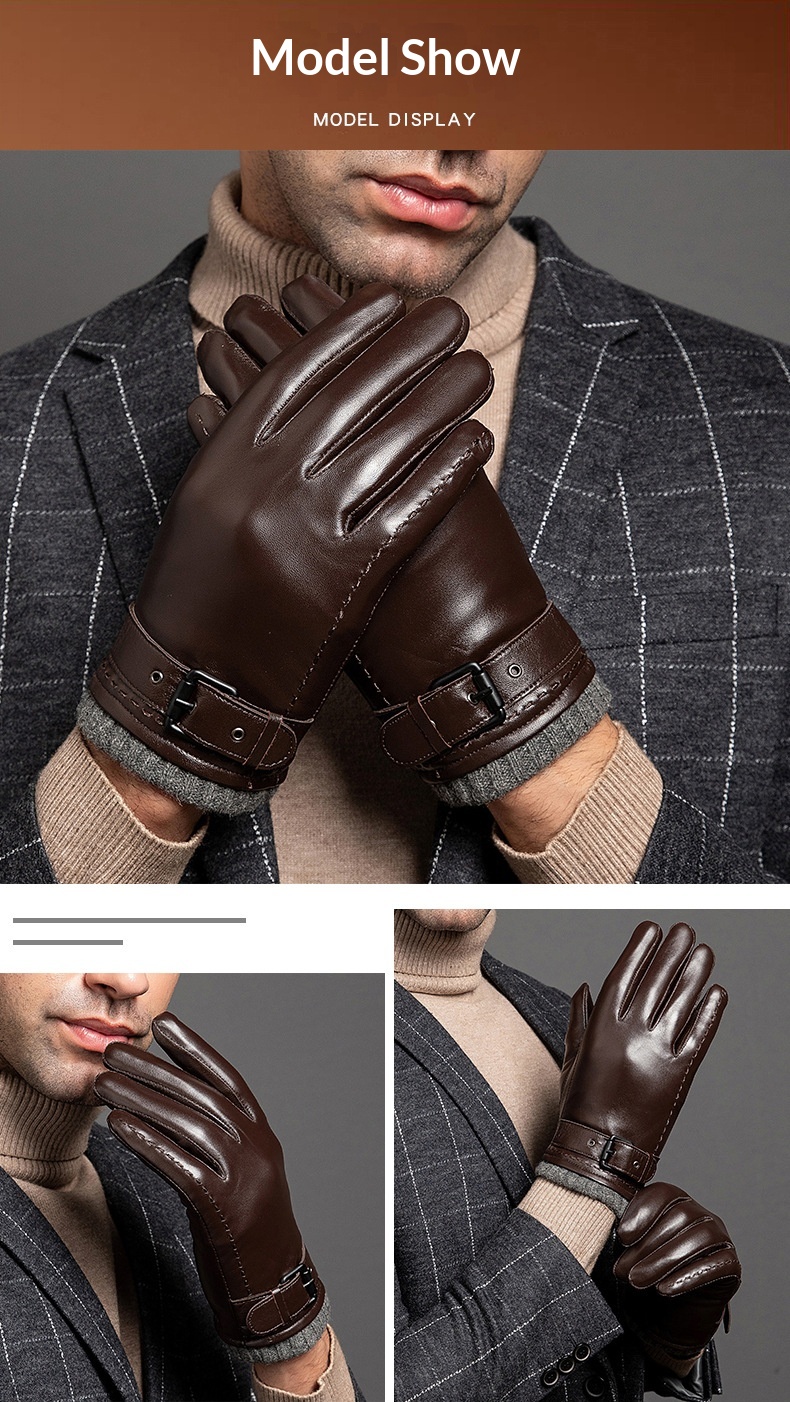 Boy Boy Boy Vera Pelle per Uomo, Autunno e Inverno, Foderato in Pile, Caldo, Ispessito, Guida, Equitazione, Affari, Regalo, Primo Strato_voghion.com